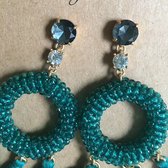 NWT J. Crew Dark Jade Beaded Stone - Picture 3 of 4